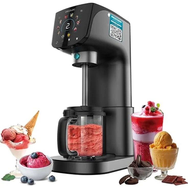 Cecotec Gelatec 2100, Speiseeismaschine mit 10 Programmen, CreamOn-Technologie und Touchscreen, 2,1 l Fassungsvermögen, Edelstahl – Bild 1