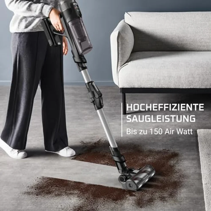 Rowenta RH9A36WV X-Force Flex 13.60 - 150 AirWatt Saugleistung, 60 Min Laufzeit, 0,65L Behälter, LED-Düse, 3h Ladezeit



 – Bild 3