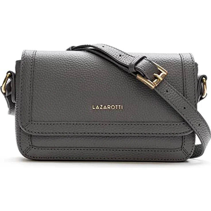 Lazarotti Umhängetasche Bologna Leather, Leder mit Reißverschluss- und Steckfach, verstellbarem Schulterriemen, braun – Bild 1