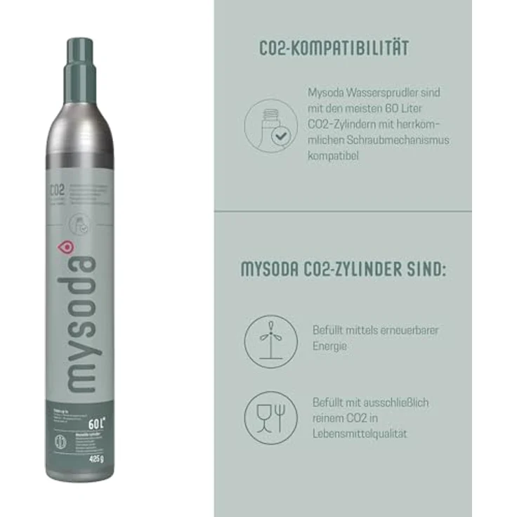 Mysoda Glassy Wassersprudler aus Holzkomposit und Aluminium (ohne CO2-Zylinder) mit 1-Liter-Glasflasche & BPA-freier 1-Liter-Plastikflasche - Latte – Bild 5