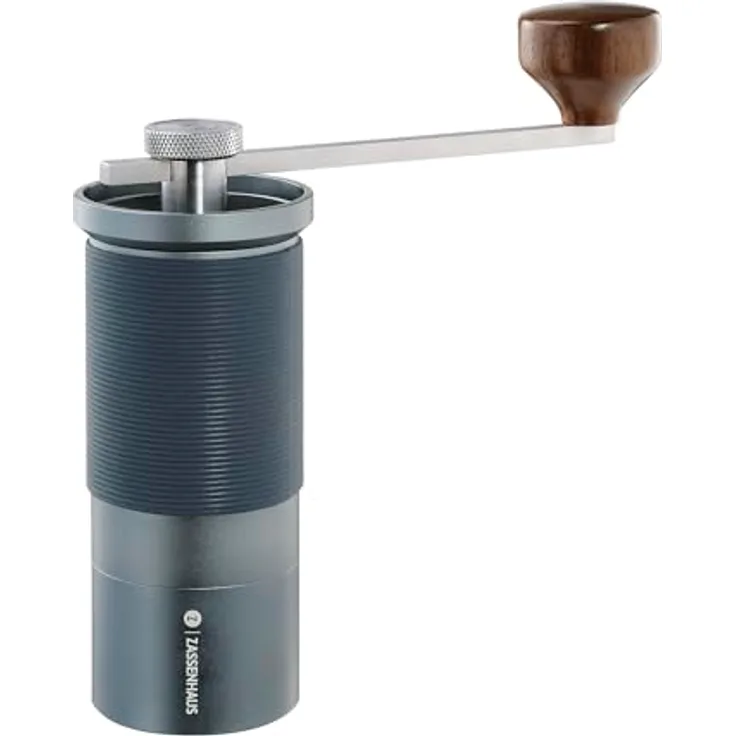 ZASSENHAUS Kaffeemühle MASTER manuell | Coffee Grinder Edelstahl mit einstellbarem Mahlwerk | Espressomühle, Grau