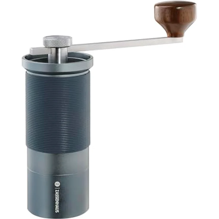 ZASSENHAUS Kaffeemühle MASTER manuell | Coffee Grinder Edelstahl mit einstellbarem Mahlwerk | Espressomühle, Grau – Bild 1