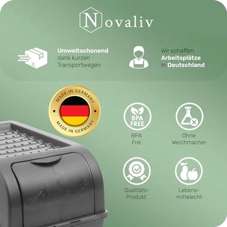 Novaliv Kartoffel Aufbewahrungsbox | 3x klein 3,5L | ANTHRAZIT GRAU | Luftzirkulation für längere Haltbarkeit | Stapelbarer Gemüsebehälter – Bild 5