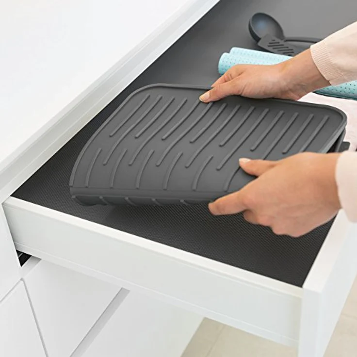 Brabantia Silikon Abtropfmatte, Stahl, dunkelgrau, 43,8 x 32,5 x 0,9 cm – Bild 4