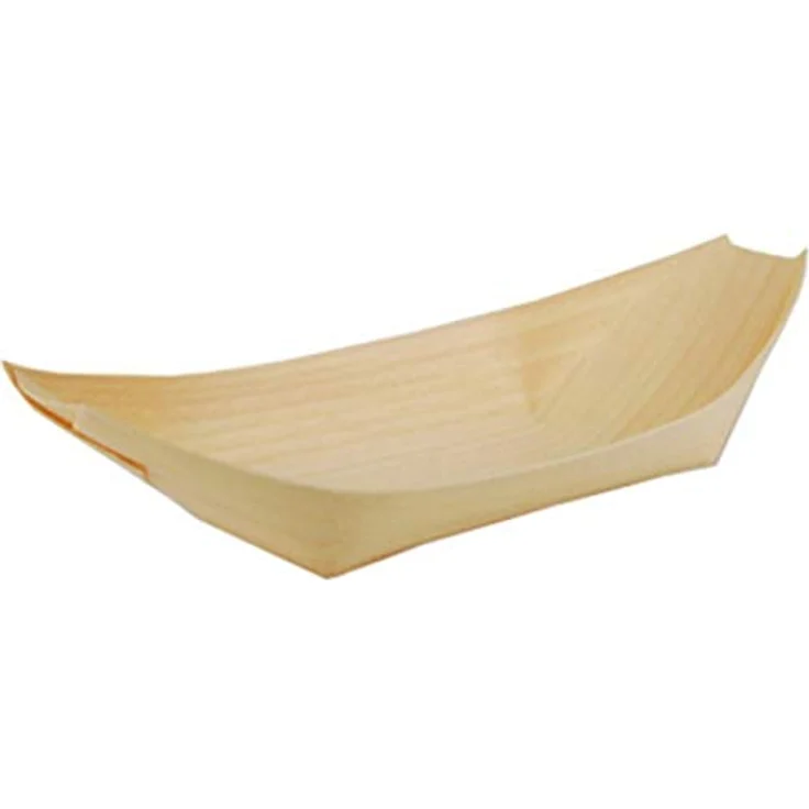 PAPSTAR Einwegteller, Fingerfood Schalen Schiffchen aus Holz 110 x 650 mm 50 Stück – Bild 2
