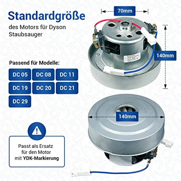 VIOKS Staubsauger Motor/YDK Motor YV-2201 Ersatz für Dyson DC DC05 DC08 DC11 DC19 DC20 DC29 Staubsauger Turbine 1600W Dyson Ersatzteile/Dyson DC19 / Dyson DC08 Ersatzteile Dyson DC29 Ersatzteile – Bild 4