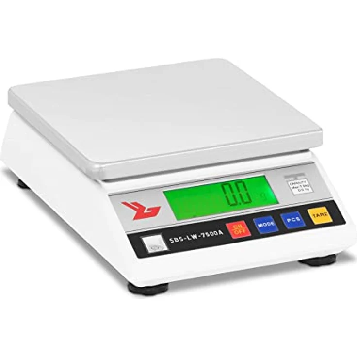 Steinberg Systems SBS-LW-7500A Feinwaage Präzisionswaage Digitalwaage (7500 g / 0,1 g, LCD Display, Edelstahl Wiegefläche 18x18 cm) – Bild 1