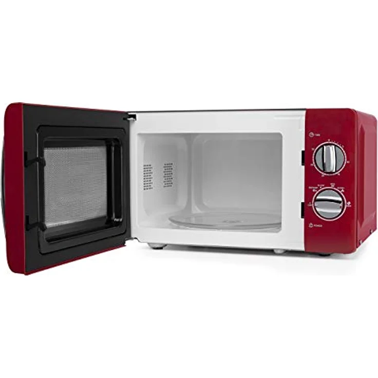 Orbegozo MI2020 - Mikrowelle mit 20 Liter Kapazität, 6 Leistungsstufen, Timer bis zu 30 Minuten, Vintage-Design, 700 W, Stahl, Rot – Bild 2