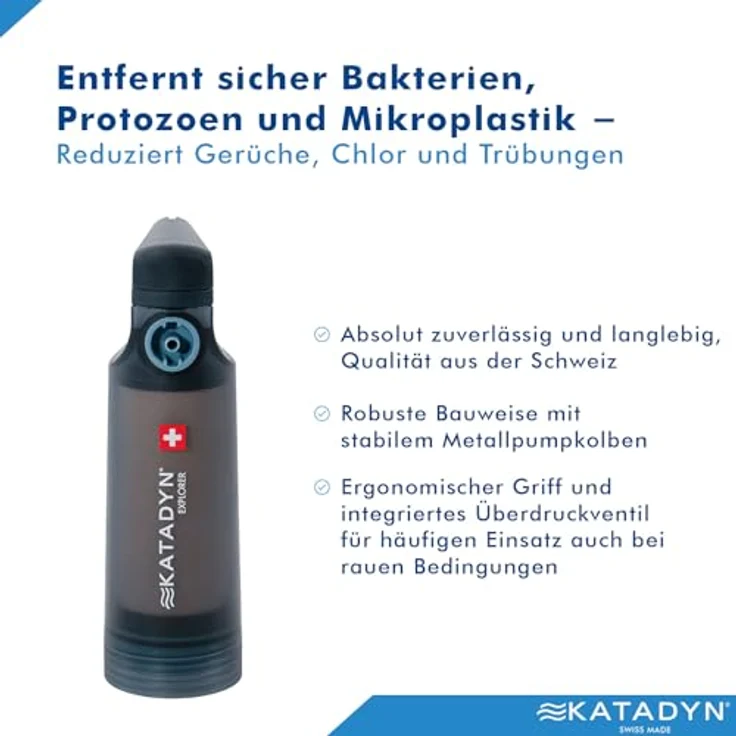 Katadyn Explorer Filter, 2-stufige Wasseraufbereitung mit Keramikelement und Aktivkohle, robust für extreme Bedingungen – Bild 2