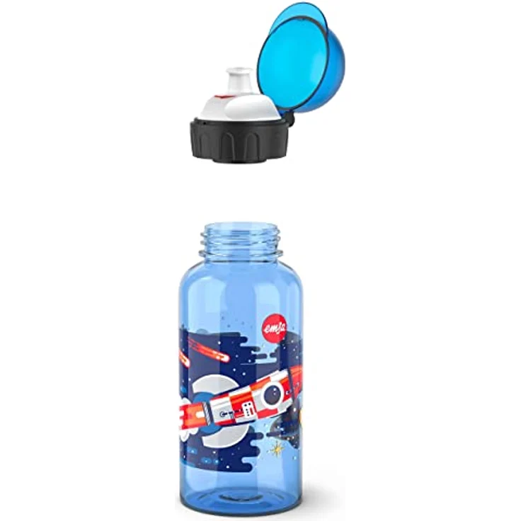 Emsa N30513 Kids Tritan Trinkflasche | Fassungsvermögen: 0,4 Liter | 100% sicher/praktisch/hygienisch/dicht/unbedenklich | cleverer Trinkverschluss | robust | Design: Space - Preisvergleich – Bild 3