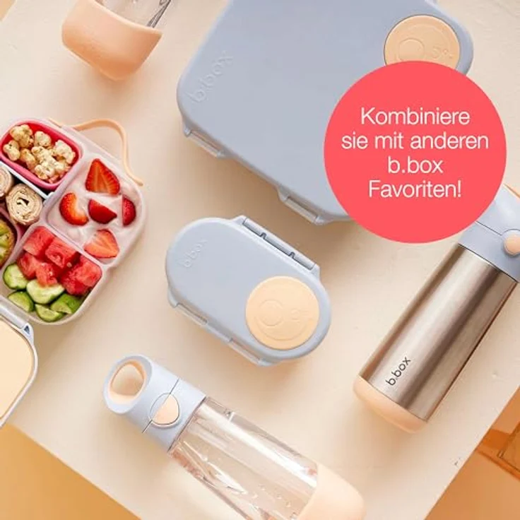 B.Box Snackbox Midnight, Auslaufsichere Lunchbox mit zwei Fächern, Blau – Bild 8