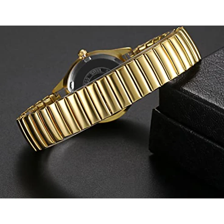 Avaner Damen Armbanduhr, elastisches Band, rundes quadratisches Zifferblatt, analoge ultra-dünne Quarzuhr mit leuchtenden Zeigern, ideales Geschenk für Frauen – Bild 5