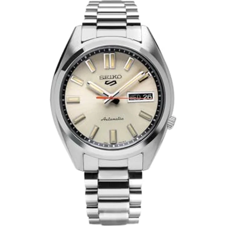 Seiko 5 Sport automatic men's watch with champagne background SRPK91K1, steel case and bracelet, 3-hand movement, day and date display, 10 bar water resistance – Bild 2