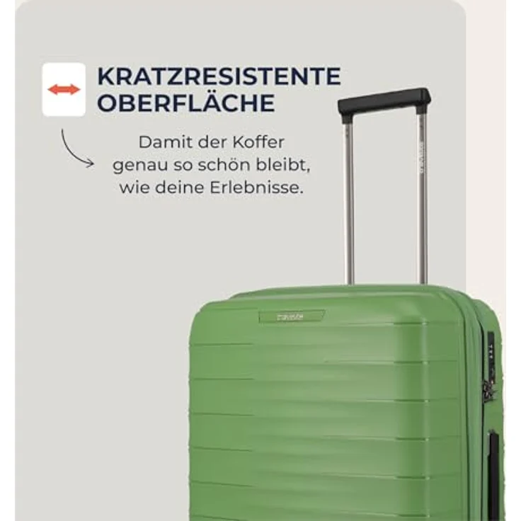 Travelite Koffer Set 3-teilig, MOOBY S/M/L, kratzfeste Hartschale aus recyceltem Material, 55/66/77 cm, 4 Doppelrollen, TSA-Schlösser – Reisekoffer, Trolley, Handgepäck – Bild 5