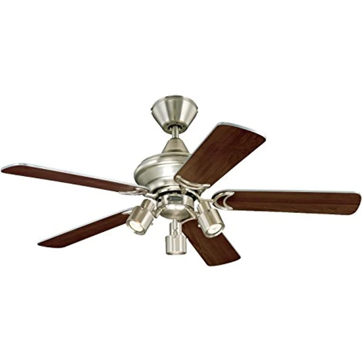 Westinghouse Kingston 7211440 Deckenventilator, A++ to E, Metall, GU10, gebürstetes aluminium, 105 x 105 x 47 cm – Bild 2