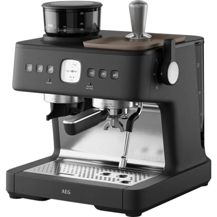 AEG EC8-1-8BP, Siebträgermaschine mit Dual Thermoblock, 30 Mahlstufen, antistatischer Mühle – Bild 1