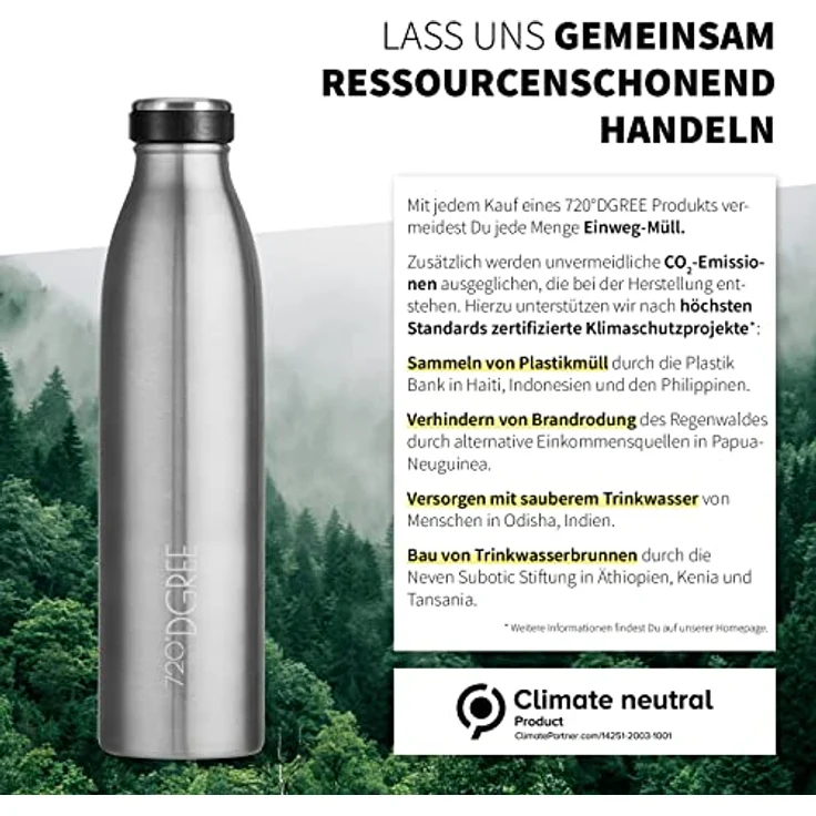 Trinkflasche Isolierflasche Edelstahl 350ml Doppelwandig 720°DGREE milkyBottle solid stainless – Bild 5