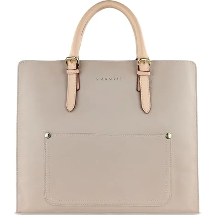 Bugatti Ella Top Handle L Shopper, handliche Henkeltasche aus hochwertigem Kunstleder, Nude