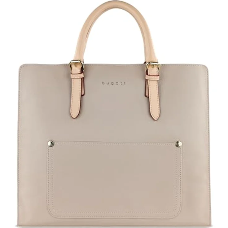 Bugatti Ella Top Handle L Shopper, handliche Henkeltasche aus hochwertigem Kunstleder, Nude – Bild 1