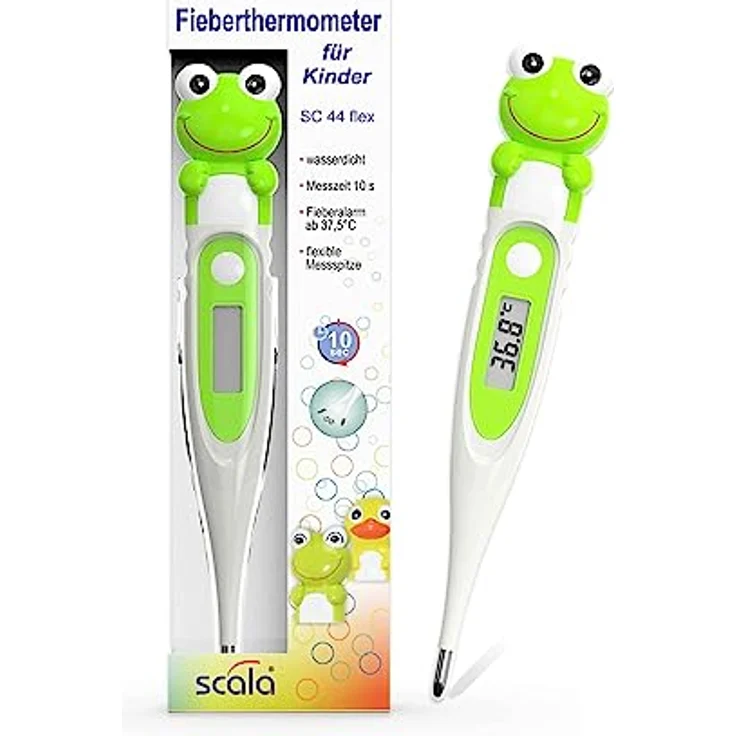 scala Digitales Fieberthermometer SC 44 flex Speed 10 Sec Frosch Weiß Grün – Bild 1