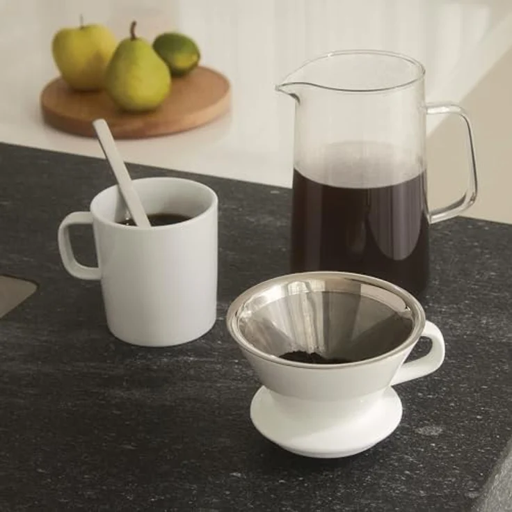 Alessi Kaffeebereiter Slow Coffee, minimalistisches Design aus Glas mit Edelstahlfilter – Bild 4