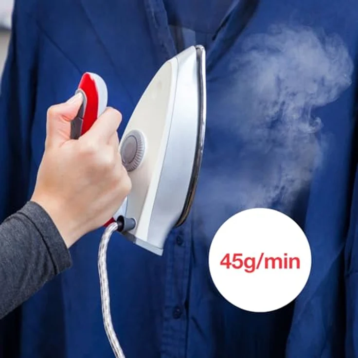 Solac Viaggio Pro Trocken- & Dampfbügeleisen Edelstahl-Bügelsohle 45 g-min Grau Rot 1100 W 120 - 240 V – Bild 4