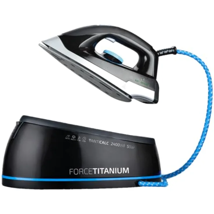Just Perfecto Dampfbügeleisen Force Titanium Dampfbügelstation, 2400 W, 5 bar, 120 g/min, Anti-Kalk, Schwarz