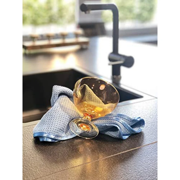 Glart 4er Set Mikrofasertücher Geschirrtücher Trockentuch 70x50 cm, Microfasertuch Waffeltuch, saugstarke Trockentücher für Glas, Küche, Geschirr, Bad - Preisvergleich – Bild 4