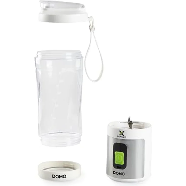 Domo XPOWER MIXER ZUM MITNEHMEN, 2-in-1 Standmixer mit 120 W, 600 ml BPA-freie Tritan-Flasche, USB-C-Ladekabel, LED-Akkuanzeige – Bild 6