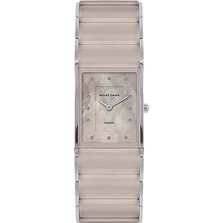JACQUES LEMANS Damenuhr Dublin Keramik Sand 1-1940N