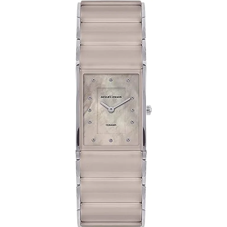 JACQUES LEMANS Damenuhr Dublin Keramik Sand 1-1940N – Bild 1