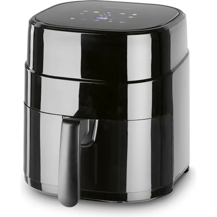 GOURMETmaxx Heißluftfritteuse 4,5L – Airfryer 1400W mit digitalem Farbdisplay, Timer, automatischer Abschaltung, Überhitzungsschutz und spülmaschinenfestem Zubehör – Schwarz – Bild 2