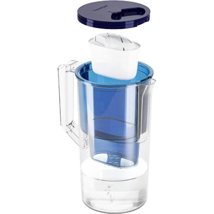 Wessper AquaClassic Basic 2.5L Wasserfilterkanne - Reduziert Kalk und Chlor, inkl. 1 Wasserfilter - weiß/Blau – Bild 3