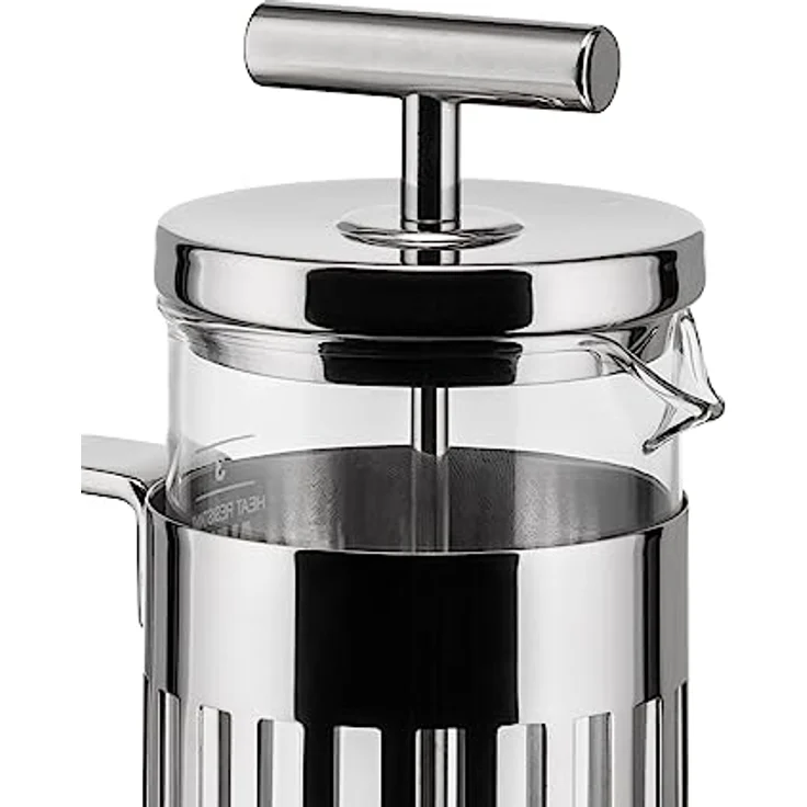Alessi Pressfilter 3 Tassen aus Edelstahl 18-10 glänzend poliert und hitzebeständigem Glas, Silber, 2.7 x 12 x 5.5 cm – Bild 3