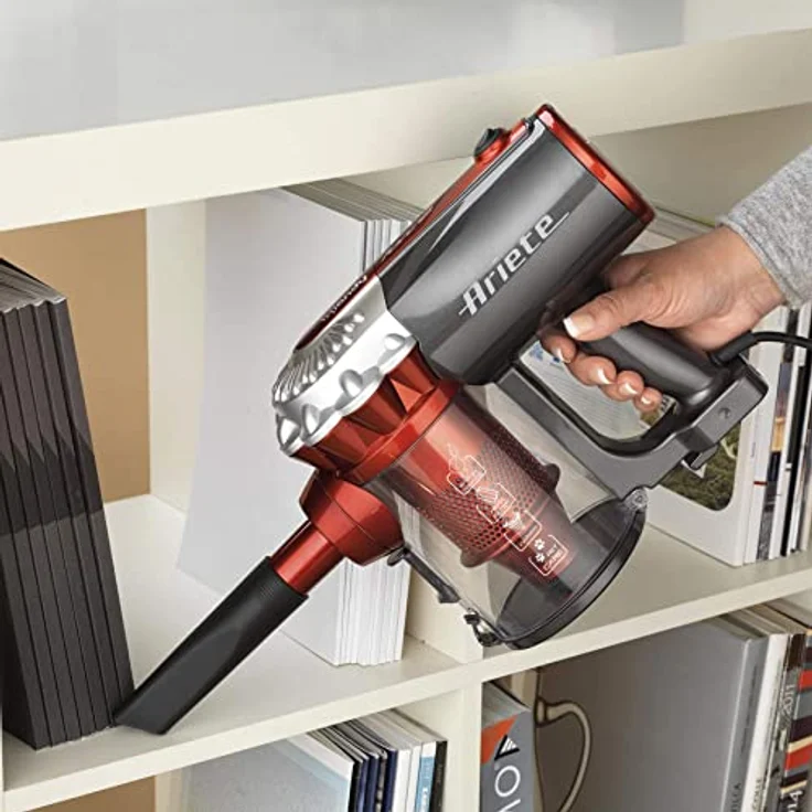 Ariete 2761 Handy Force, 2-in-1-Elektrobesen mit Kabel, Staubsauger und Krümelsauger, HEPA-Filter, Zyklontechnolgoie, ohne Beutel, traditionelle Bürste, Teleskoprohr, Rot-Schwarz – Bild 3