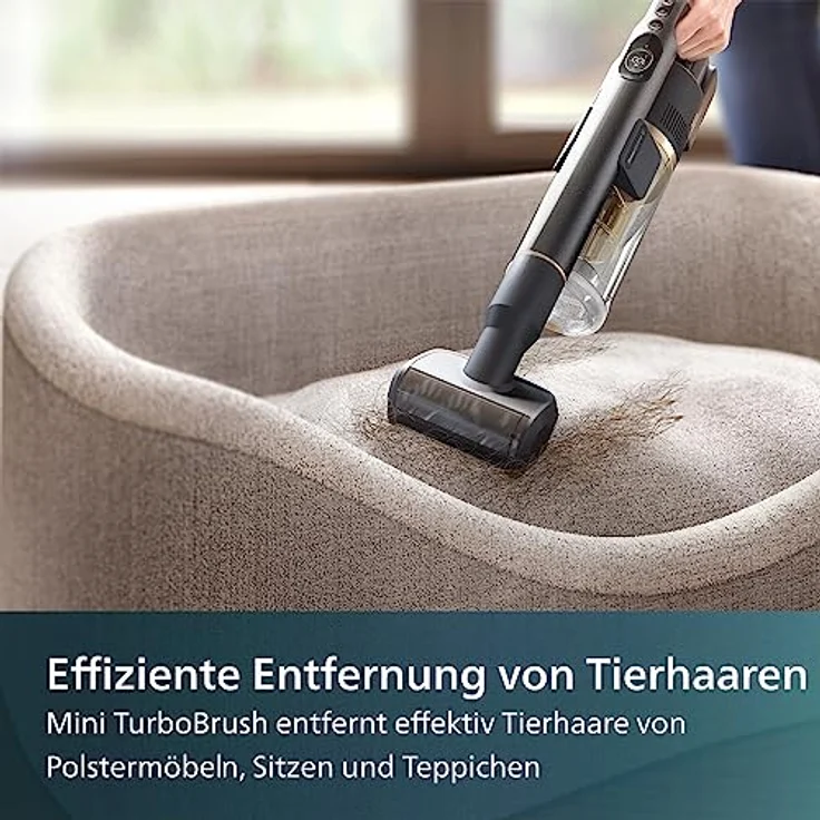 Philips Mini-Turbobürste XV1684/01 Cordless VC 7000 & 8000 Series, Zubehör für XC7053, XC7055, XC7057, XC8055, XC8057, (1-tlg), motorisierte rotierende Bürste, entfernt Tierhaare, kompakte Handhabung, blau – Bild 3