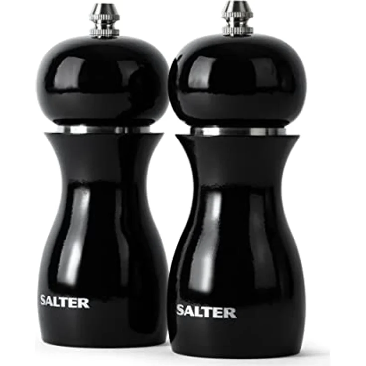 Salter 7613 BKXRA Gloss Salt and Pepper Mills Black, Pfeffermühle + Salzmühle, Schwarz – Bild 2