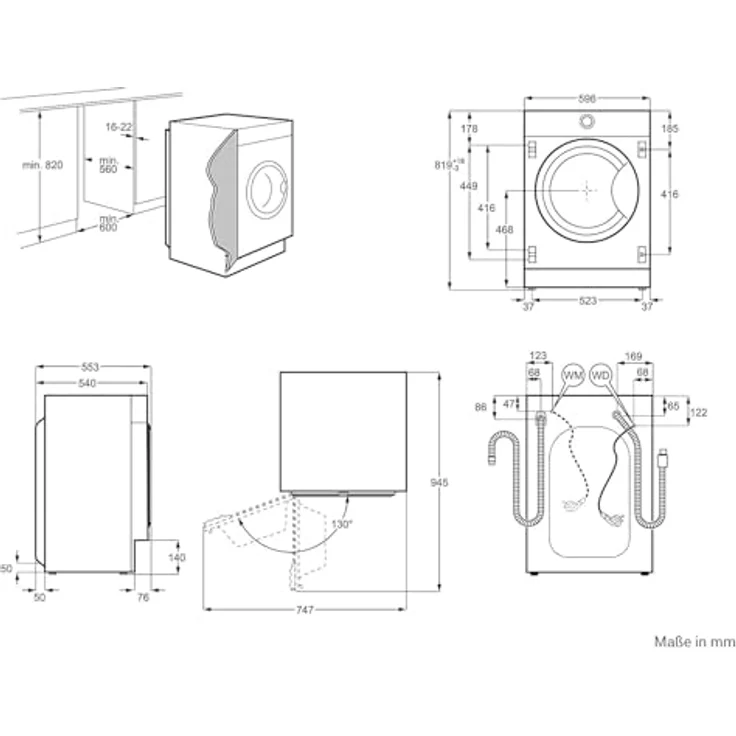 AEG LR7BI6480 Einbauwaschmaschine, 8 kg, 1400 U/min, Energieeffizienzklasse B – Bild 5