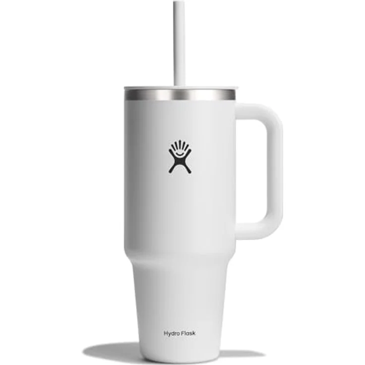 Hydro Flask Travel Tumbler Thermobecher 1180 ml (40 Oz) - Doppelwandige Vakuumisolierung - Spritzwassergeschützter Deckel - White – Bild 1