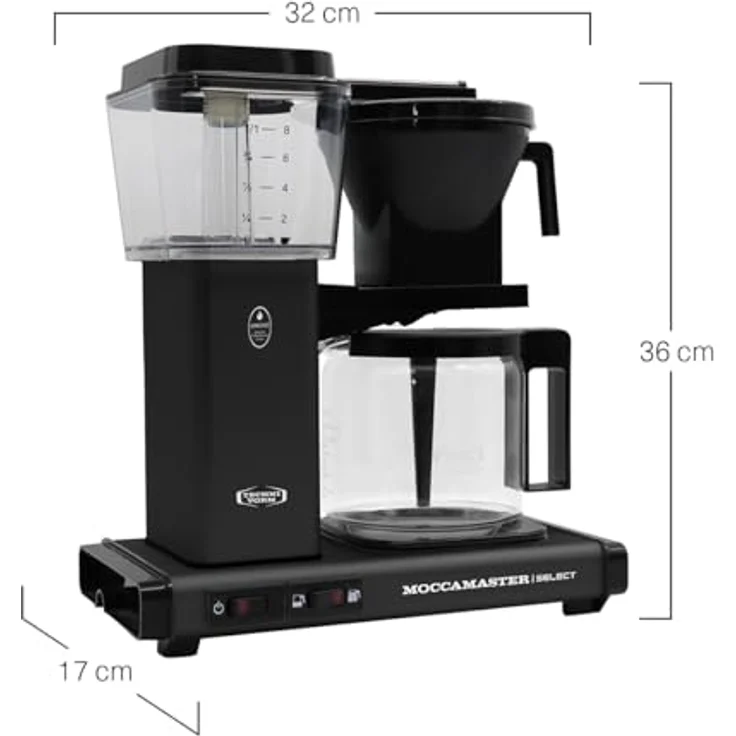 Moccamaster Filter Kaffeemaschine KBG Select, 1.25 Liter, 1520 W, Matt Black – Bild 2