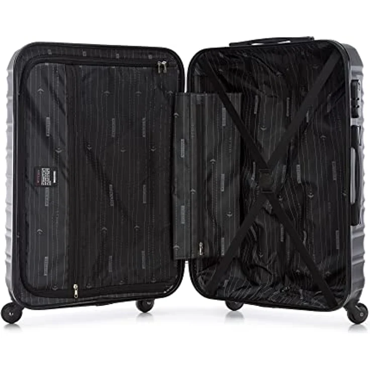 WITTCHEN Stabiler Koffer-Set 3tlg. Trolley Koffer Reisekoffer Schwarz ABS Hartschalen Kofferset Trolley 4 Rollen Kombinationsschloss – Bild 5