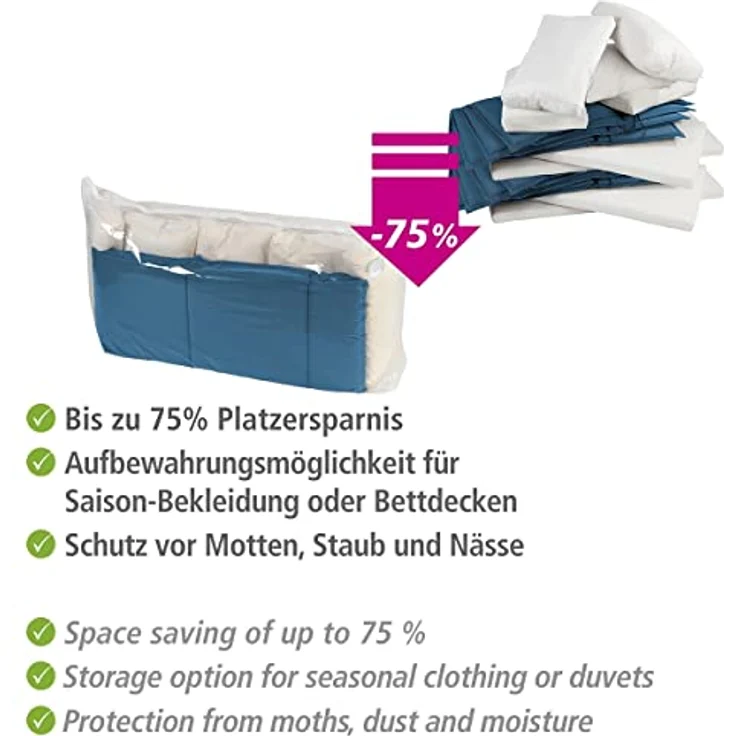 WENKO Vakuumierbeutel Vakuum Jumbo Cube XXL, Aufbewahrungssystem für sperrige Gegenstände, extra dicke Folienqualität – Bild 4