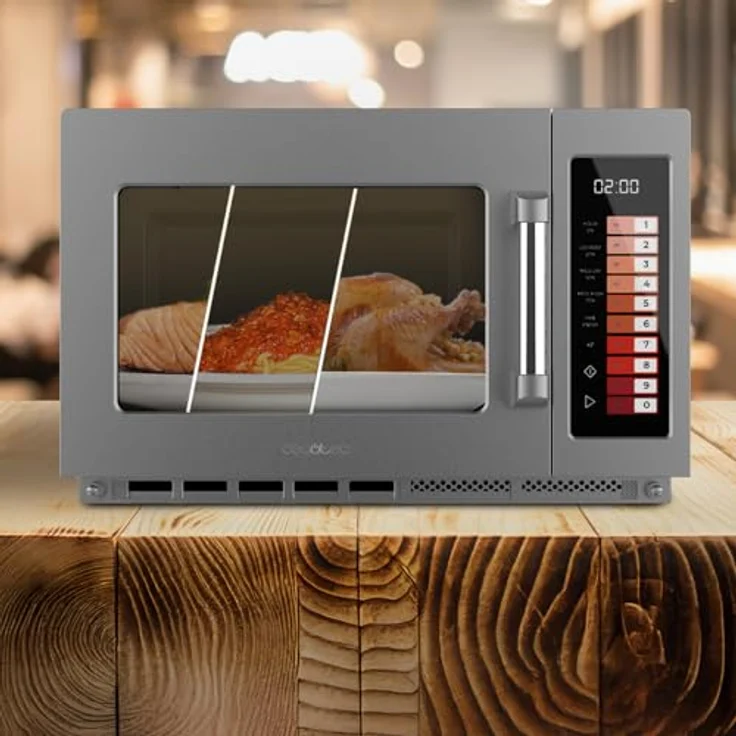Cecotec Mikrowelle FlatPro 3400, 34L Volumen, 2100 W, digitale Steuerung mit 100 Programmen, Flatbed-Design – Bild 5