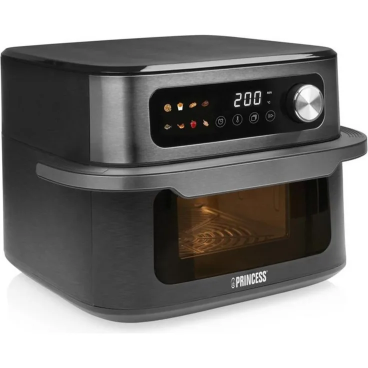 PRINCESS Heißluftfritteuse 182480 MAXI CRISP, 1800 W, 10 L, schwarz, 8 Programme, Zeitschaltuhr