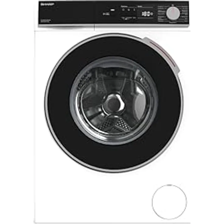 SHARP ES-NFA816BW1NA-DE Waschmaschine Frontlader, 8kg, 1600U/min, 15 Programme inkl. 12 Min. Kurzprogr., Allergiker-Programm, AquaStop, Weiß