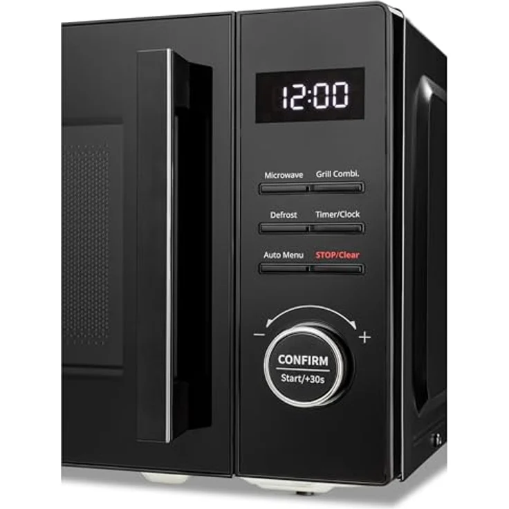 MEDION Mikrowelle mit Grill (20 Liter, 800 Watt Mikrowellen- und 1000 Watt Grillleistung, 9 Automatikprogramme, 5 Leistungsstufen, 95 Minuten Timer, Drehteller, Auftaufunktion, MD12021) schwarz – Bild 5