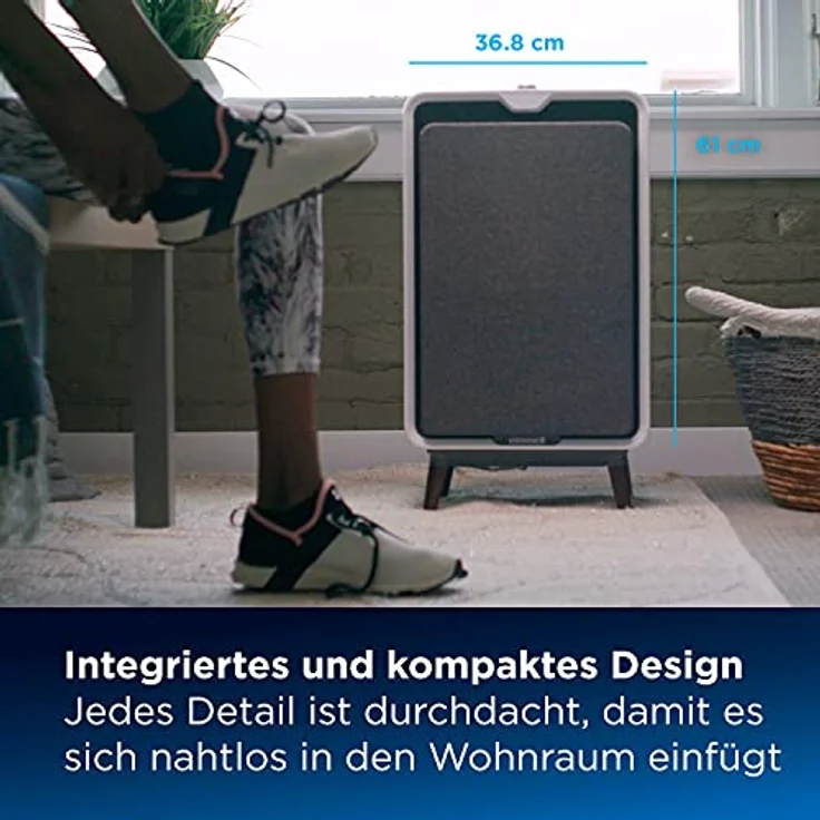 Bissell Air 320 Luftreiniger, 3-Stufen-Filterung, HEPA-Filter, PM2,5-Feinstaubsensor, weiß-grau (3002N) – Bild 4