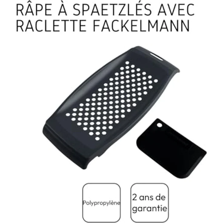 FACKELMANN Spätzlereibe mit Teigschaber, Spätzlehobel aus Kunststoff, Spätzlepresse mit Teigkarte (Farbe: Weiß), Menge: 1 Stück – Bild 4