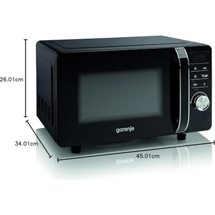Gorenje MO 20 S 4 BC Mikrowelle, Standgerät, 20 Liter Garraum, Drehregler, Tasten LED-Display, schwarz – Bild 12