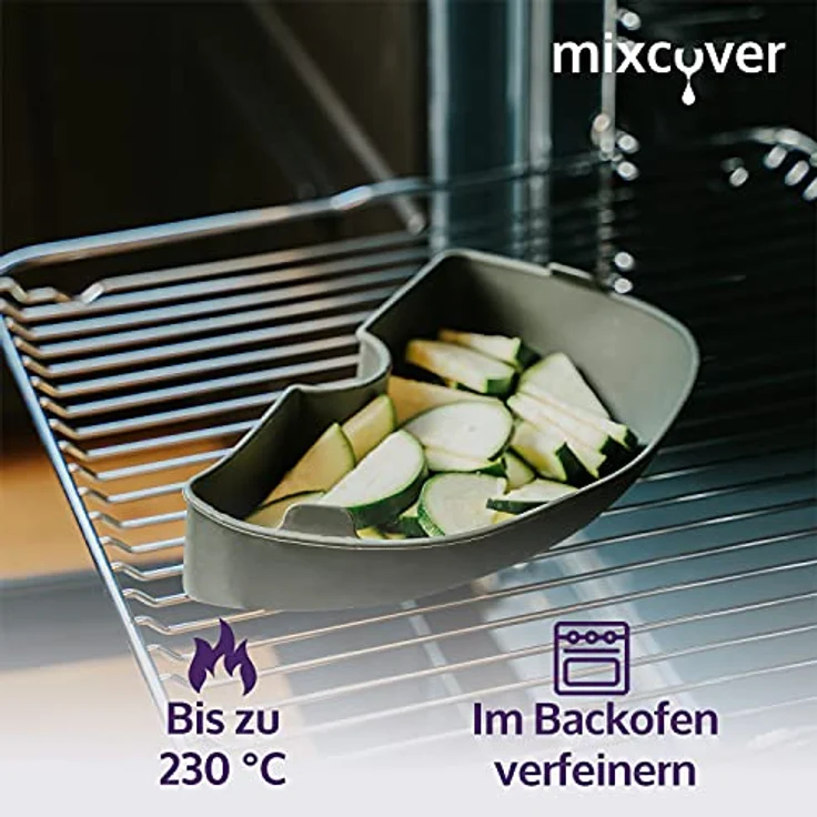 Mixcover Küchenmaschinen-Adapter mixcover Garraumteiler (HALB) für Monsieur Cuisine Connect & Smart Dampfgarraum – Bild 6